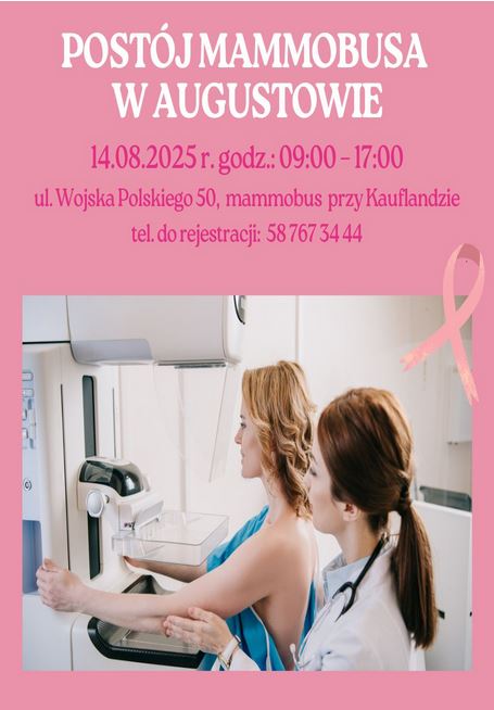 Zdjęcie artykułu Bezpłatne badania mammograficzne kobiet w ramach programu profilaktyki raka piersi w Augustowie.