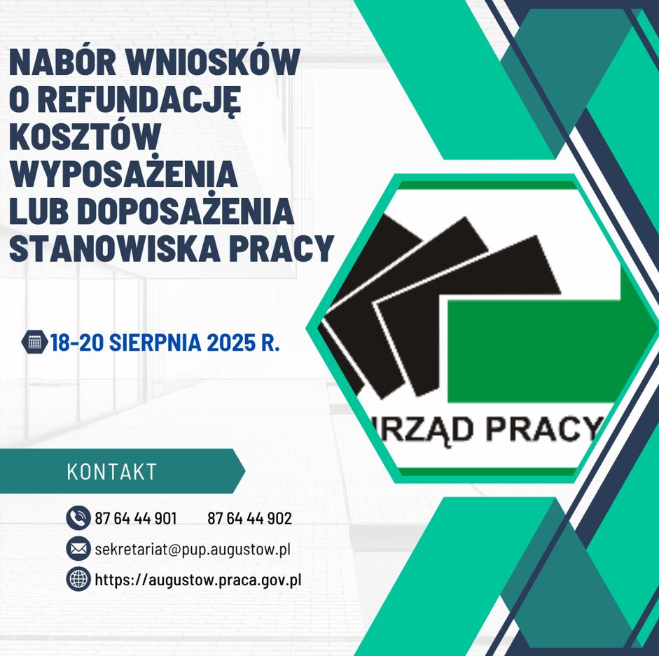 Zdjęcie artykułu Wznowienie naboru wniosków o refundację kosztów wyposażenia lub doposażenia stanowiska pracy.